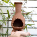 Handmade Terracotta Palo Santo Holder Burner for Smudging and Meditation - Mexican Style Chiminea Clay Incense Dish for Wiccan Altar and Negative Energy Cleansing
