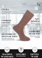 Hugh Ugoli Men's Cotton Dress Socks for Business & Trouser, Thin & Seamless Crew Socks, 4 Pairs with Gift Box, Shoe Size 8-12