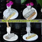 Incense Holder Modern Ceramic, Creative Incense Burner Head Sculpture Figurine Jewelry Dish Trinket Tray Incense Ash Catcher for Burning Sage Stick Unique Gift Home Decor (White)