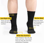 Wide Open Micro Crew Men's Merino Wool Socks - Everyday Wide Socks for Wide Feet