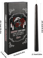 12PCS 10-Inch Black Bleeding Taper Candles,Vampire Tears Taper Candles- Unscented Ideal for Halloween, Christmas, Rituals, and Themed Party Decor