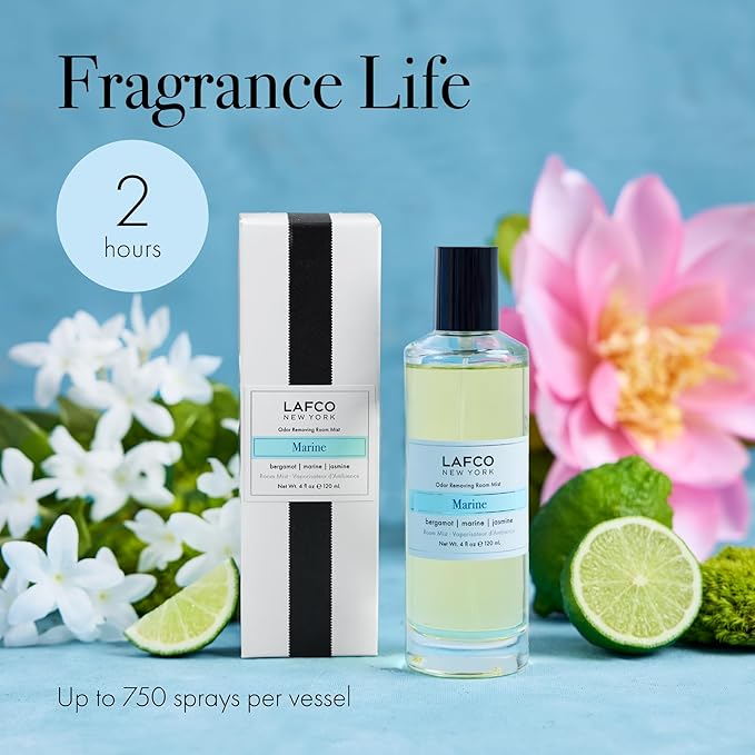 LAFCO New York Odor Removing Room Mist, Marine - 4 oz - Eliminates Unpleasant Scents & Provides Luxurious Fragrance - Up to 750 Pump Sprays Per Bottle - Made in the USA