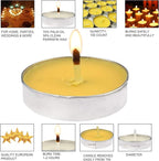 OUO Tea Lights - 50 Pack Smokeless, Dripless & Long Lasting Mini Tealight Candles for Mood, Dinners, Parties, Home Decoration, Wedding, Crafts (White)
