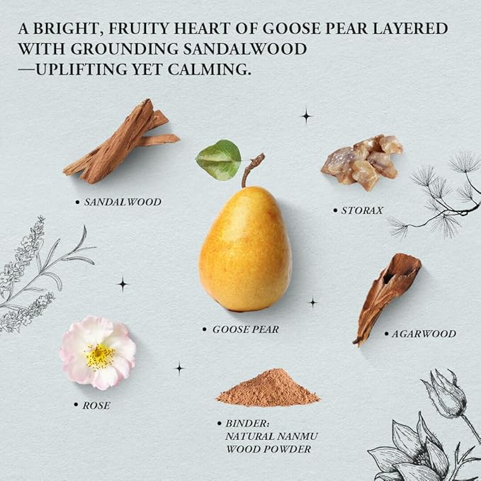 Yoga & Relaxation - Innergy Goose Pear Incense Sticks, Natural Fruity-Herbal Blend Yoga Incense