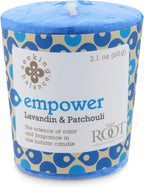 Root Candles Seeking Balance Spa Candle Aromatherapy Candles, Votives, Empower: Lavandin Patchouli, 18-Count