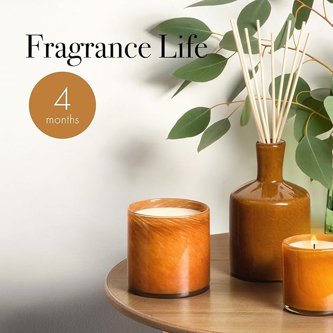LAFCO New York Reed Diffuser Refill, Amber Black Vanilla - 8.4 oz - Up to 4-Month Fragrance Life - Includes Natural Wood Reeds - Free of Dyes & Propellants - Made in The USA