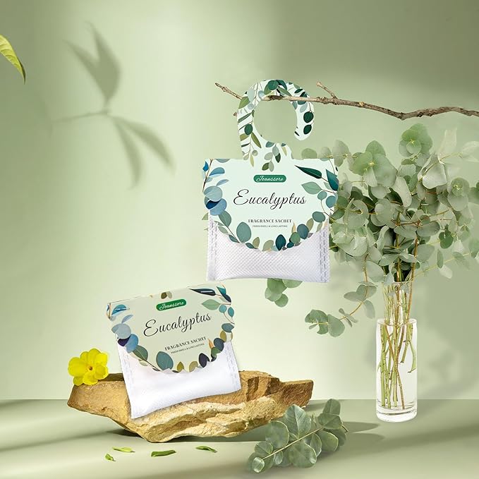 15 Packs Eucalyptus Scented Sachets Bag for Drawers and Closets, Air Freshener for Home Fragrance Sachet, Long-Lasting Hanging Closet Deodorizer Smell Goods for House