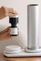 AromaTech New AroMini BT Plus Scent Diffuser w/Bluetooth – Cold-Air Diffusion Scent Machine for Home, Office, Hotel, Spa – Nebulizing Diffusion System for Essential Oil Blends (Silver)