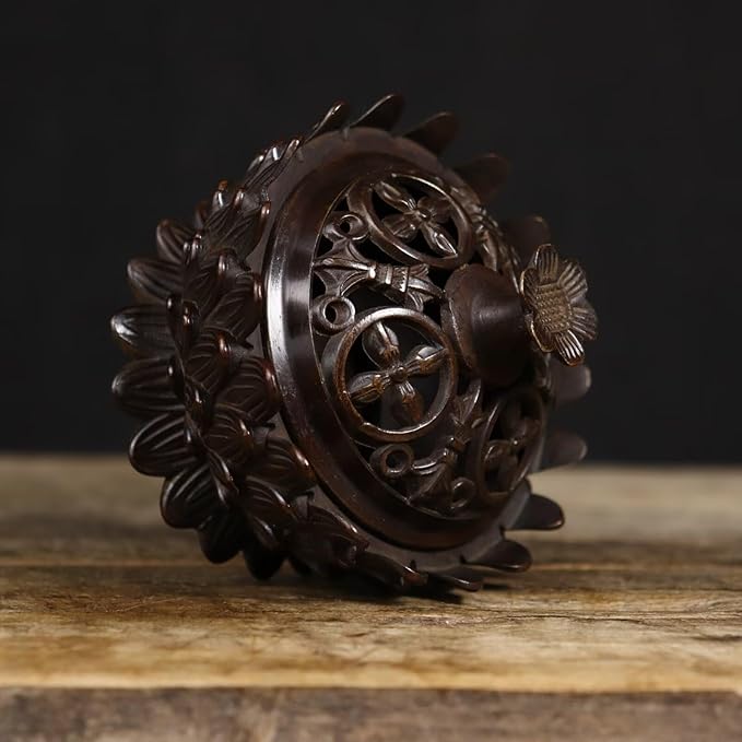 Brass Incense Burner Chinese Traditional Incense Burner Kit Zen Copper Incense Burner Office Home Yoga Room Sandalwood Burner Decoration Censer