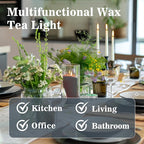 Black Tealight Candles Bulk - Mini Votive Tea Tree Lights Tea Lights Candles with Cotton Wick for Home,Pool,Shabbat,Wedding,Emergencies,Christmas 25PCS