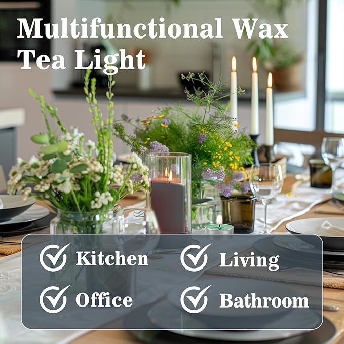 Black Tealight Candles Bulk - Mini Votive Tea Tree Lights Tea Lights Candles with Cotton Wick for Home,Pool,Shabbat,Wedding,Emergencies,Christmas 25PCS