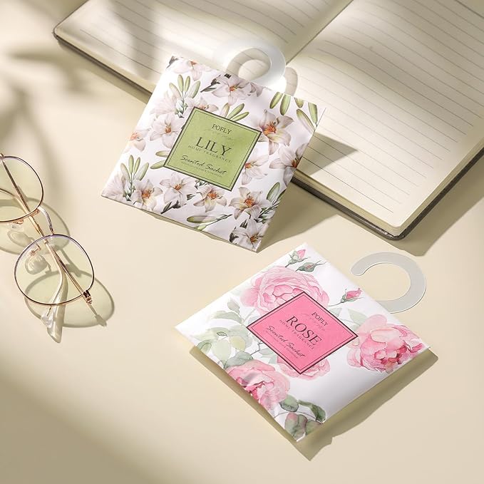12 Packs Sakura Scented Sachets – Long-Lasting Air Freshener & Closet Deodorizer for Drawers, Closets, Cars & Wardrobes