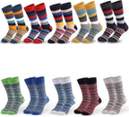 HHX YONLEE Dress Socks 5/6/10 Pairs Crew Argyle Colorful Cotton Novelty Casual Happy Fun