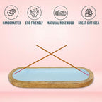 Raajsee Hand Painted Incense Holder,Wooden Incense Burner,Ash Catcher, Incense Tray 11x4x1.5 Inches, Best for Home Fragrance-Aesthetic Room Décor