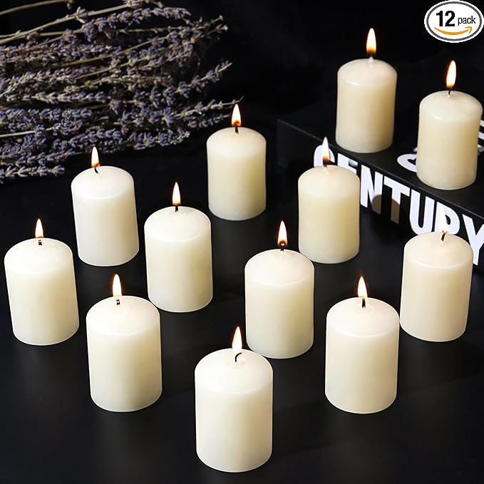 White Beeswax Votive Candles12 Pack,100% Pure Beeswax Candles,Unscented,Slow-Burning 11-12 Hours, Natural Bees Wax Candle for Home,Church,Prayer