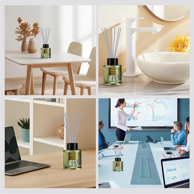 130Pcs Reed Diffuser Sticks - 10"/3mm Grey Fiber Reed Sticks for Home and Bathroom - For Fiber Reed Diffusers (Gray 10"/25cm)