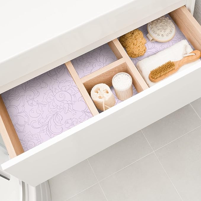 10 Sheets Drawer Liners for Dresser Scented Drawer Liners Non Adhesive Scented Paper for Fragrant Home Shelf Closet(Lavender,Cute Pattern)