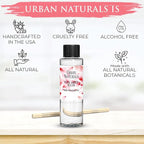 Urban Naturals Reed Diffuser Oil Refill, Pink Amber Blush Fragrance Oil with Florals, Fruits, Vanilla, 4 oz + Free Reed Sticks, Made in The USA