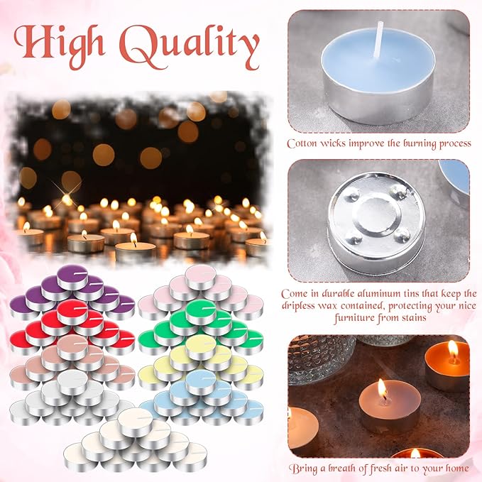 108 Pcs Scented Tea Lights Candles Mini Scented Tealight Candles Bulk for Burning Approximately 4 Hours Time(Mix)