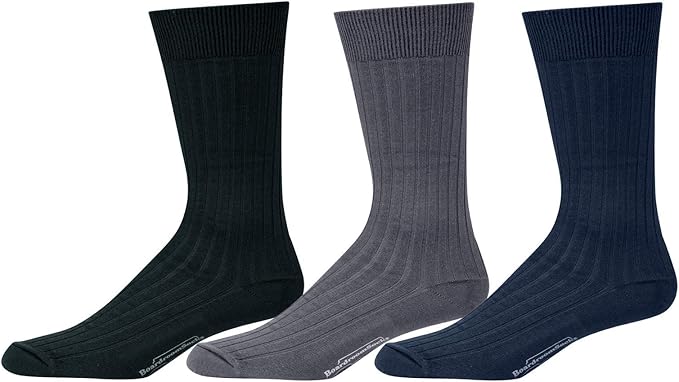 Cotton Dress Socks for Men – Comfortable Men’s Executive Socks – Classic Mid-Calf Dress Socks by Boardroom Socks