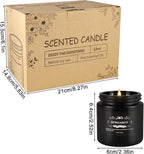 Scented Candle Set 12 Pack,Black, Candle for Home Scented, Odor Eliminating, Stress Relief, Long Lasting Soy Wax Gift Set