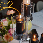 2"x4" High Black Pillar Candles, Set of 20 Unscented. Bulk Buy. Ideal for Halloween, Wedding, Emergency Lanterns, Household, Wedding and Home Décor Candlesticks