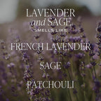 Sweet Water Decor Lavender and Sage Soy Candle - French Lavender, Sage, Patchouli Scented Spring Candles for Home - 9oz Clear Jar + Gold Lid, 40+ Hour Burn Time, Made in The USA