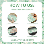 SCENTORINI Jasmine Scented Drawer Liners, 6 Sheets Fragrant Paper Liners Non-Adhesive Paper Sheets for Home Closet, Dresser Drawers, for Home Decor