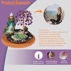 Amethyst Incense Holder Burner, Waterfall Fountain Backflow Cone Burner, Healing Crystal and Stone, Women Gifts for Christma