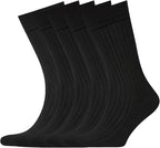 VRD Men’s Dress Socks, Bamboo 5-Pack Mens Socks, Mid Calf Length, Crew Socks Gift for Men Shoe Size 8-13