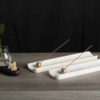 Koville Luxury African Marble Incense Holder, Incense Holders for Sticks, Incense Burner Holder, Ideal for Meditation and Relaxing, Easy to Clean(Namib Bianco)