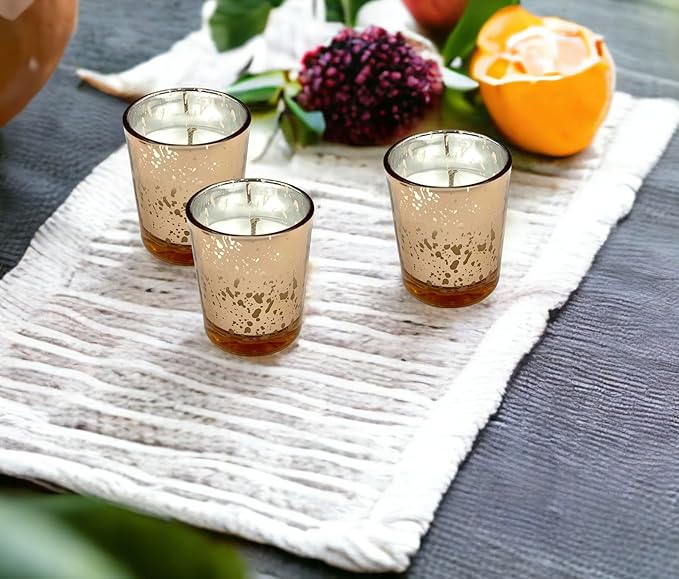 Mister Candle - Citronella Scented Rose Mercury Filled Glass Votive Candles Jars with Soy Wax, Perfect Home Decoration, Wedding Favors Hand Poured in USA (Set of 12) (Citronella)