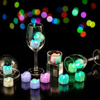 Color Changing Tealight Candles (White Base), 6H Timer (No Remote), Battery Operated Flameless LED Tea Lights, Pack of 12