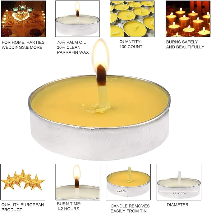 OUO Tea Lights - 50 Pack Smokeless, Dripless & Long Lasting Mini Tealight Candles for Mood, Dinners, Parties, Home Decoration, Wedding, Crafts (Pink)