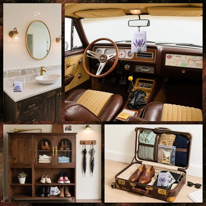 Rose Scented Sachet Bags - 12 Pack Home & Car Freshener, Odor Eliminator for Closets, Rooms, Drawers, Wardrobes, Toilets, Long - Lasting 360 - Day Fragrance