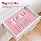 Shelf and Drawer Liner, Kitchen Cabinet Liners Non-Adhesive Thick Non-Slip Waterproof Washable Fragrant Mats Protect Dresser Shelves Cupboard Bathroom Cabinets, Pink, 12 in X 20 FT