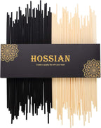 HOSSIAN Reed Diffuser Sticks - Reed diffusers-Reed Sticks -Diffuser Glass Bottles-Diffuser Refills- Natural Rattan Wood Replacement for Aroma Fragrance (10" Black and Beige)