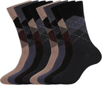 WANDER Men's Dress Socks Cotton Thin Classic Lightweight Socks 6/8 Pairs Solid & Patterned Soft Breathable Socks