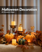 Homemory 24Pack Flickering Flameless Votive Candles,200+Hour Electric Fake Candles,Battery Operated LED Tealight for Wedding,Table,Outdoor,Halloween,Christmas Decoration-Amber Yellow