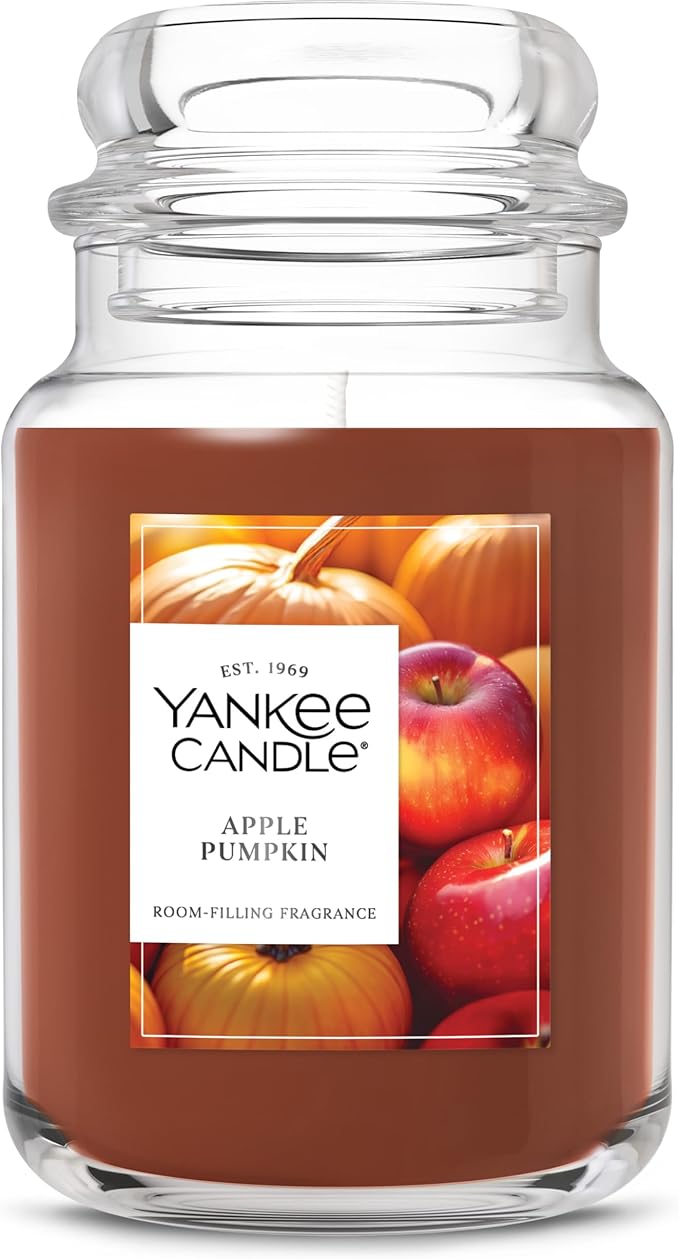 Yankee Candle Apple Pumpkin, Fall Scented Candle, 22oz Large Jar with up to 150 Hour Burn Time