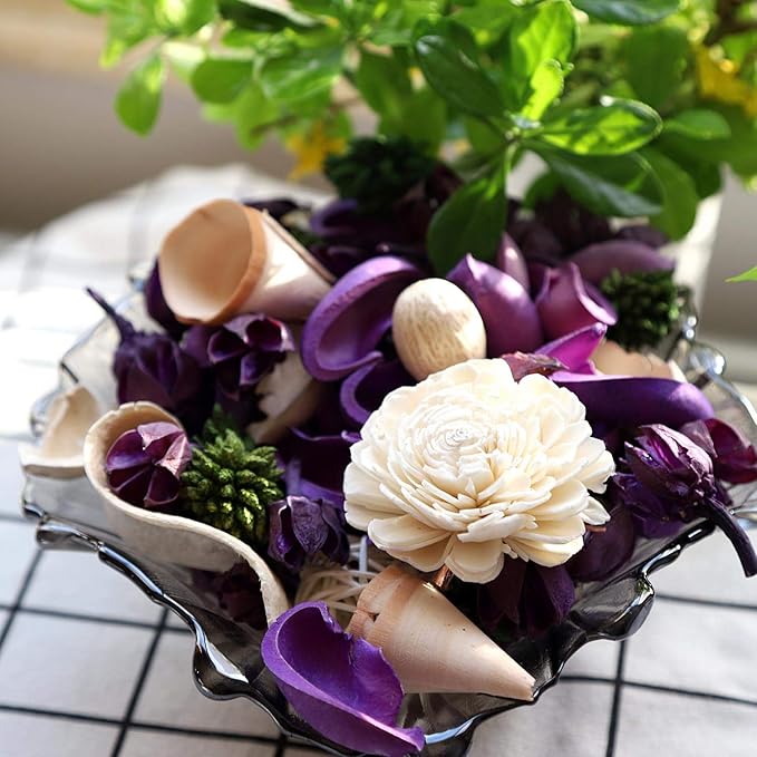 Qingbei Rina Potpourri Bowl Filler, Lavender Scented Potpourri Dried Flower,Decorative Vase Filler,Home Fragrance Perfume Sachet, Bathroom Decor, 9.8 Oz(Purple)