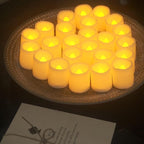 CANDLE CHOICE Battery Operated Flameless Votive Candles with Timer, Small Timing LED Candle Lights with Automatic Built-in Daily Cycle Timer, 6-Hour on 18-Hour Off, Pack of 24, Batteries Included