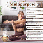 Hand Hammered Charcoal Resin Cone Incense Burner for Bohemian Boho Décor, Meditation Spiritual Yoga Décor, Vintage Antique Décor, New House Warming Gifts for Mom’s, Women, Men!