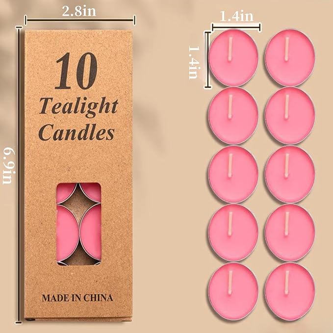 Tea Candles Wedding 10 Pack Party and Home Decoration Votive Parties Tealight Small Wishing Bulk with 1.5-2 Hours Extended Burn Time Mini for Birthday Emergency Family (Yellow)