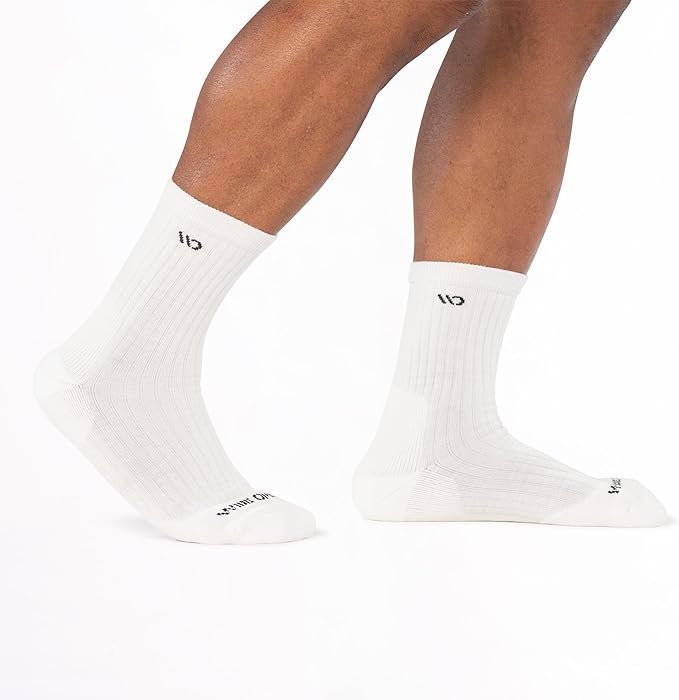 Wide Open Micro Crew Men's Socks - Merino Wool Socks for Men, Everyday Wide, Crew for Wide Feet (Style 9001)