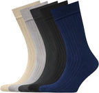 VRD Men’s Dress Socks, Bamboo 5-Pack Mens Socks, Mid Calf Length, Crew Socks Gift for Men Shoe Size 8-13