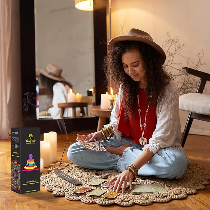 Luxe Incense Sticks Set – 175 Hand-Rolled Natural Incense with Holder | 7 Fragrances: Lavender, Sandalwood, Jasmine, Rose, Vanilla, Patchouli, Indian Temple | Aromatherapy, Meditation, Yoga, Gift