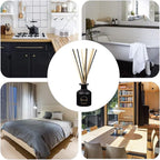 HOSSIAN Reed Diffuser Sticks - Reed diffusers-Reed Sticks -Diffuser Glass Bottles-Diffuser Refills- Natural Rattan Wood Replacement for Aroma Fragrance (10" Black and Beige)