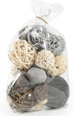 Natural Tones Vase & Bowl Fillers | Floral & Decorative Balls Home Decor (Grey Rose)