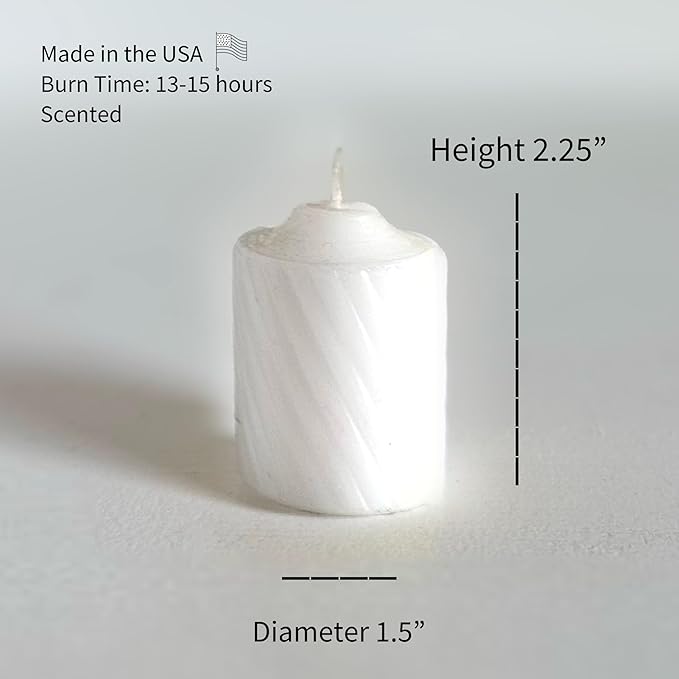 Scented Votive Candles - 15 Hour Burn Time - Candles for All Decorations - for Wedding, Birthday, Holiday & Home Decoration - Made in The USA, Box of 20, White Jasmine